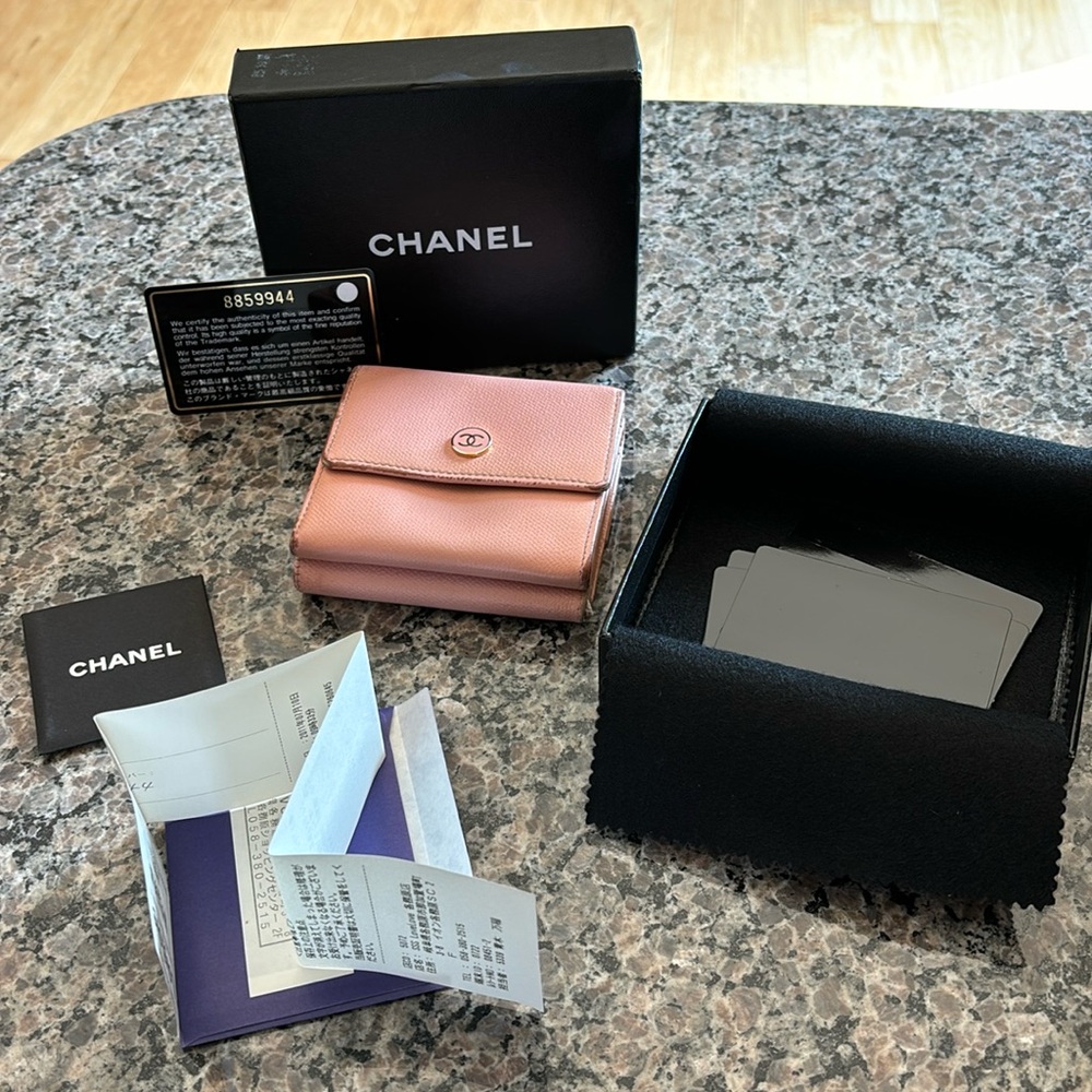 Authentic CHANEL Pink Compact wallet